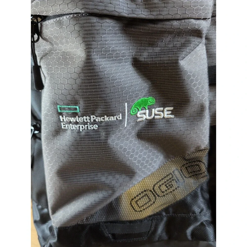 OGIO X-Fit Backpack 23 Liter Black/Gray Golf  Gym Day Pack HP SUSE Embroidered